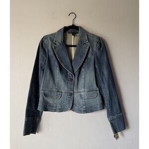 VINTAGE INC International Concepts Size Medium Y2K Two Button Jean‎ Jacket Denim